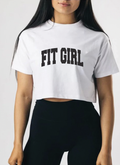 "Fit Girl" Crop T Shirt (white)