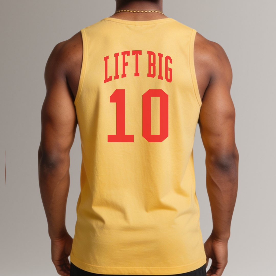LIFT BIG "10" Tank Top (Golden Yellow/Red)