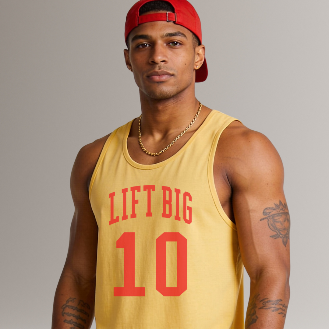 LIFT BIG "10" Tank Top (Golden Yellow/Red)