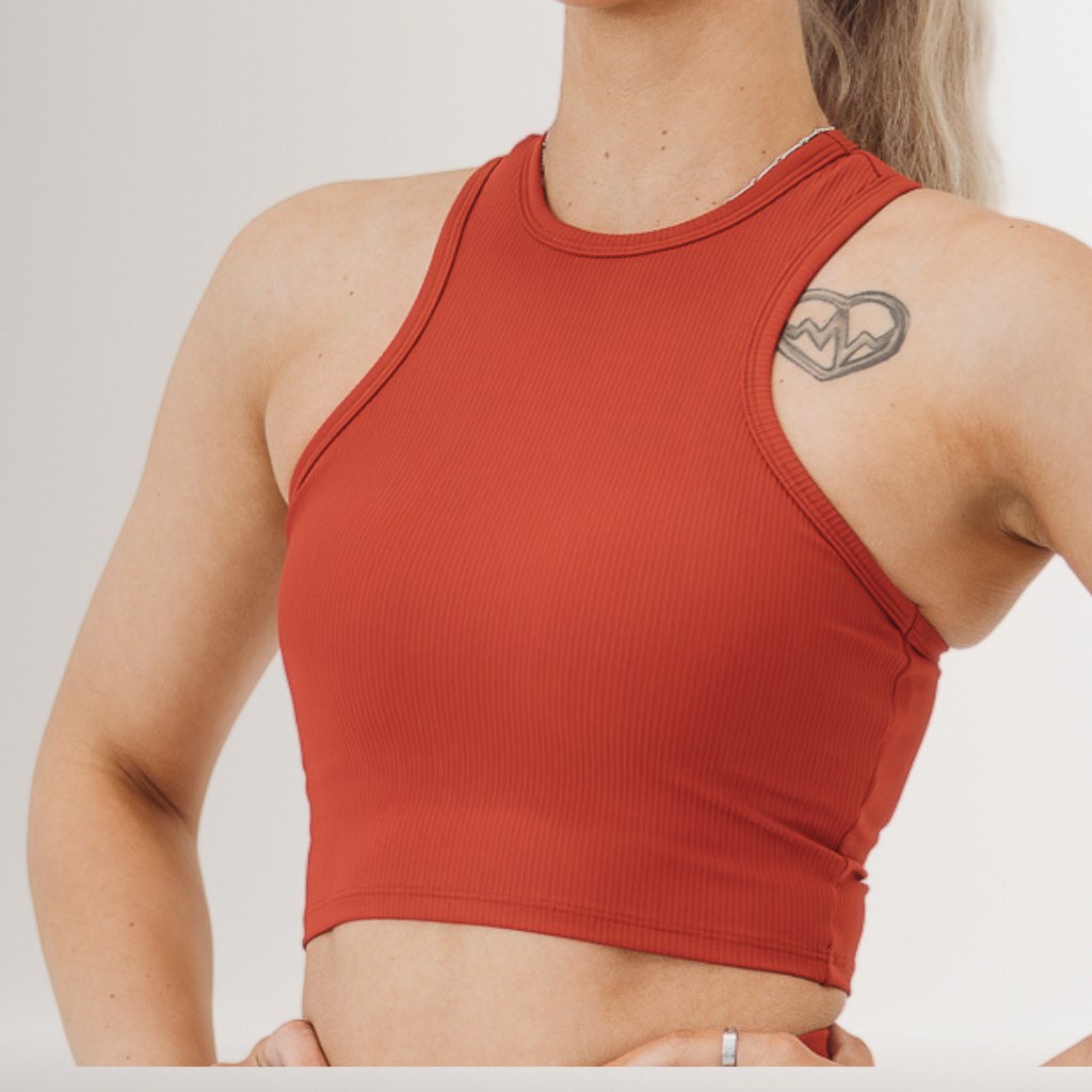 "Sporty" Set- Top & Legging (Deep Red)